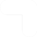 White rounded corner shape forming an L on a transparent background.